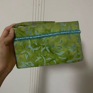 Green and Blue Floral Clutch